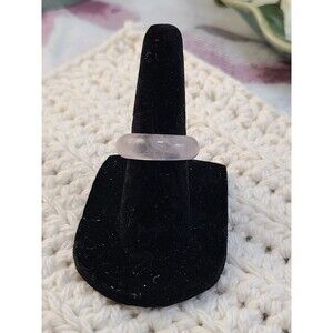 Luki Lapidary Handmade Natural Carved Rose Quartz Ring size 5